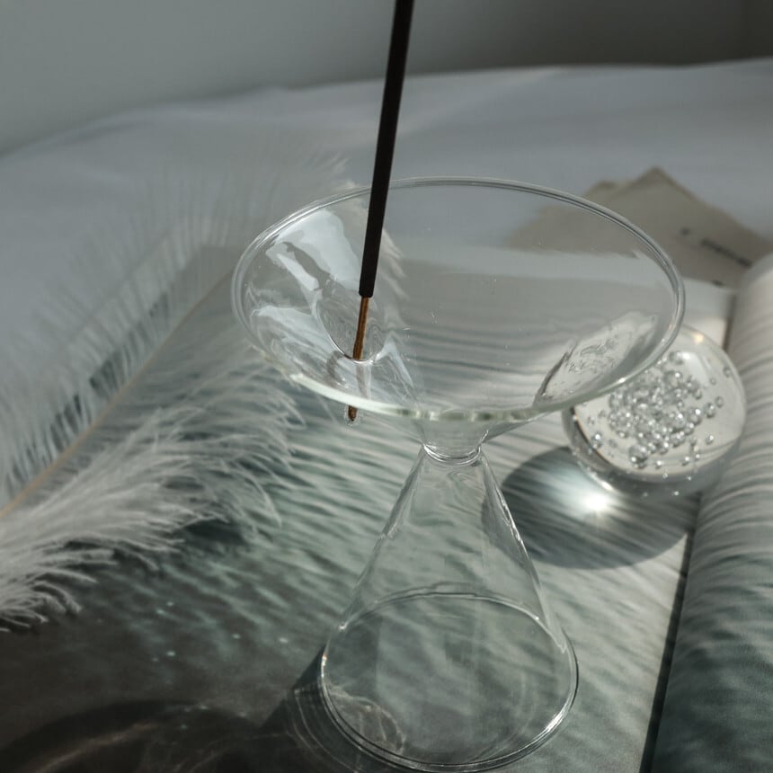 modern glass incense holder / モダン ガラス インセンスホルダー お