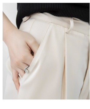 ハイウエストサテンワイドパンツ W00646