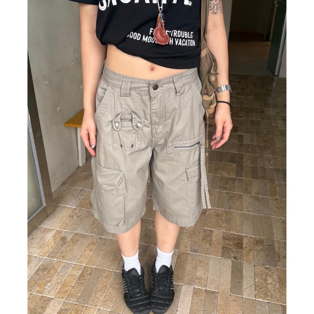 multi-pocket half cargo pants　マルチポケットハーフカーゴパンツ　J2061