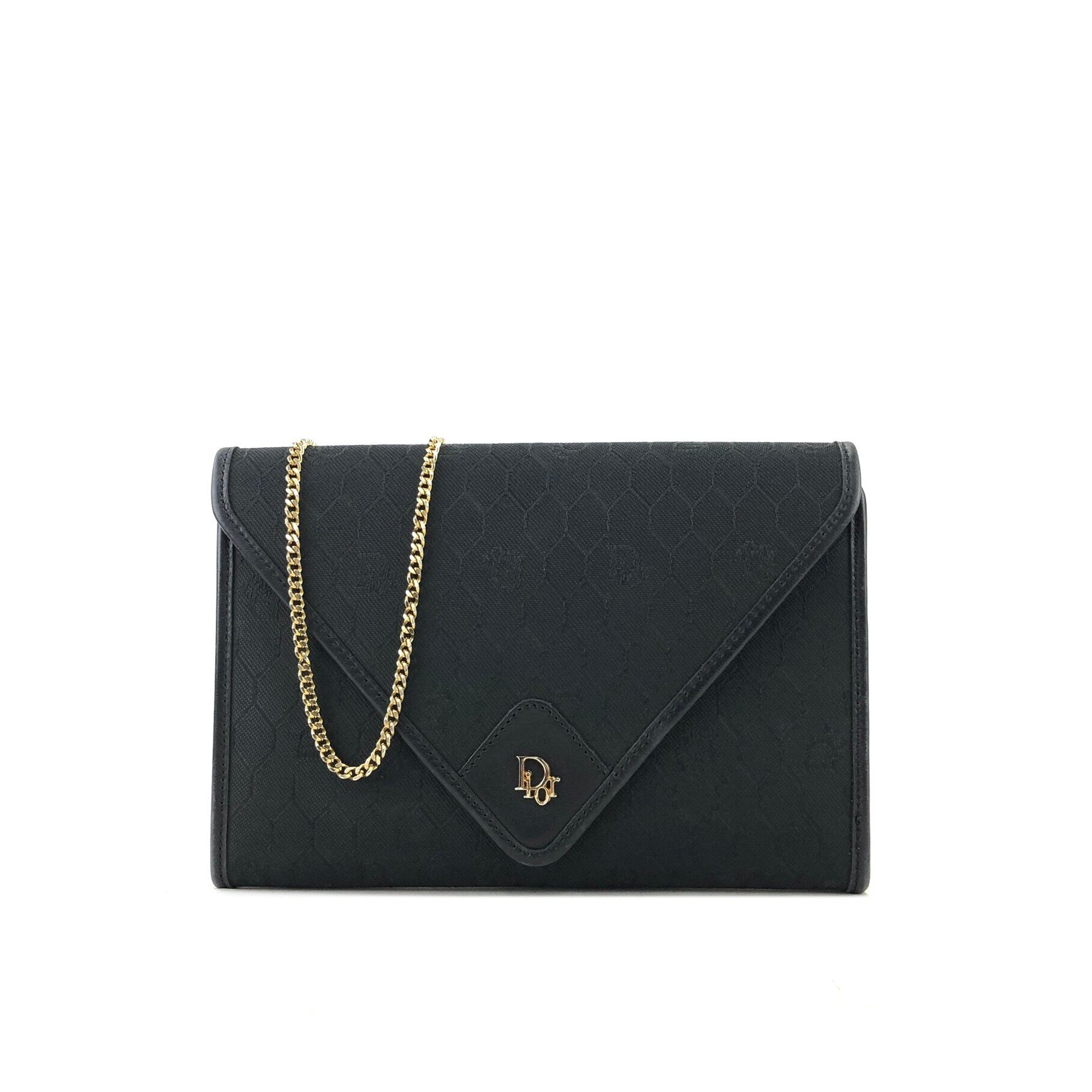 Christian Dior ディオール ハニカム柄 ファブリック レザー チェーン
