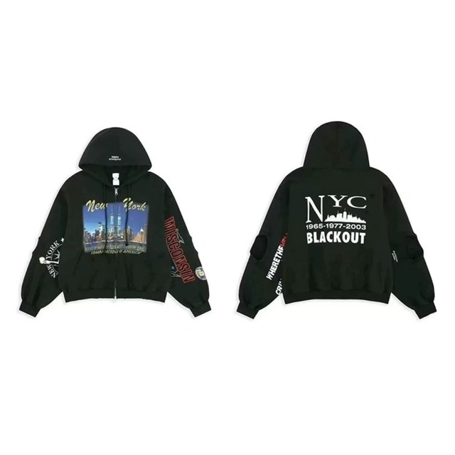 シティフォトグラフィックワイドシルエットジップパーカー 1col R02644