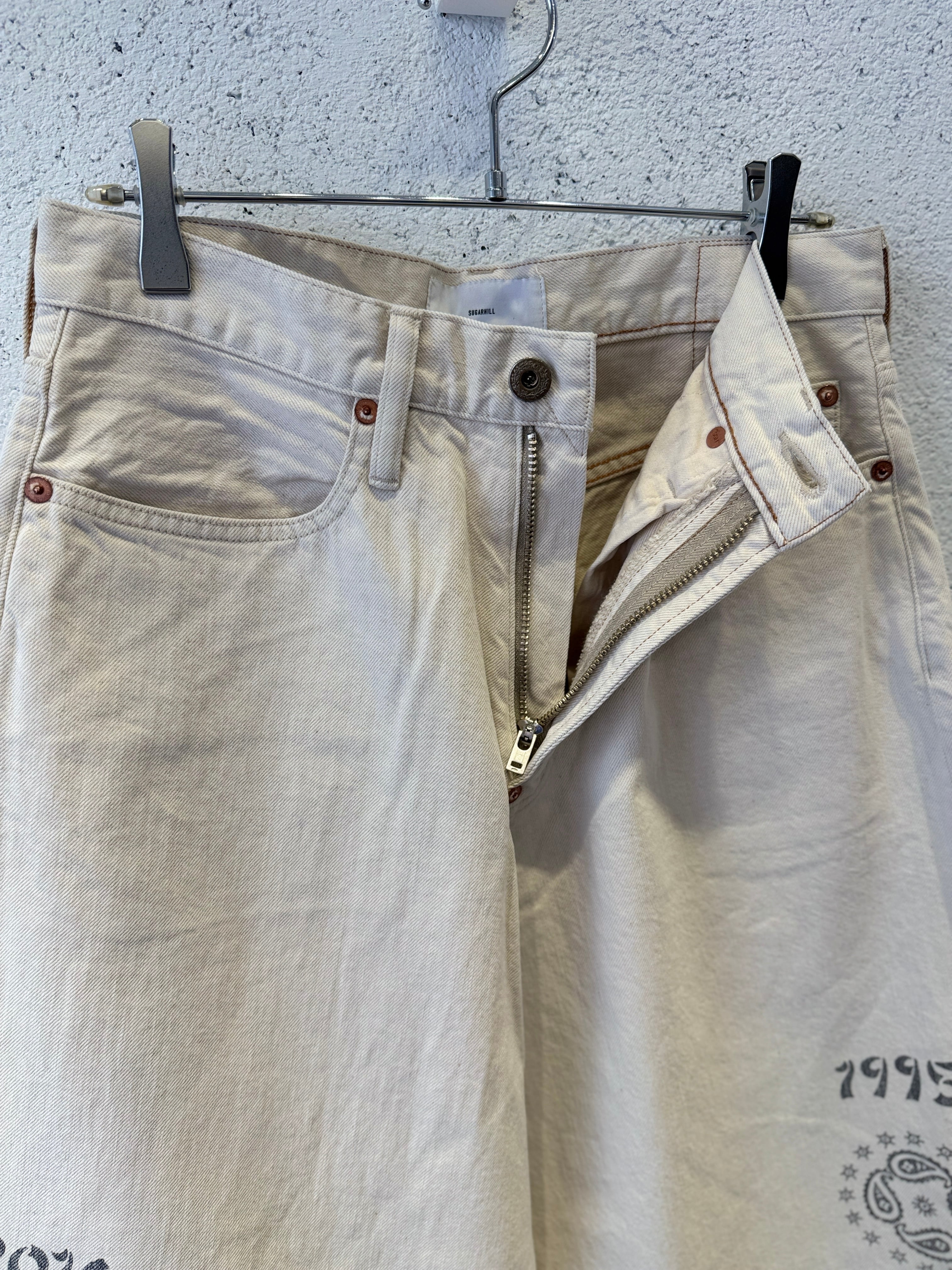 SUGARHILL / TATTOO FLASH PRINT MODERN DENIM WIDE CUT / ECRU | ふぁいん