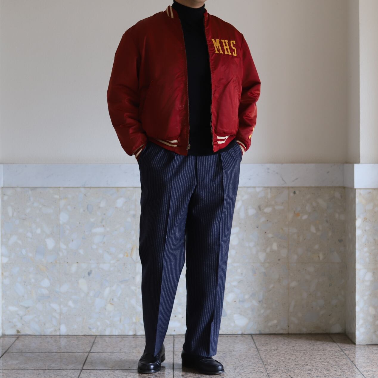 極美品】50s MHS special vintage jacket satin fabric blouson made