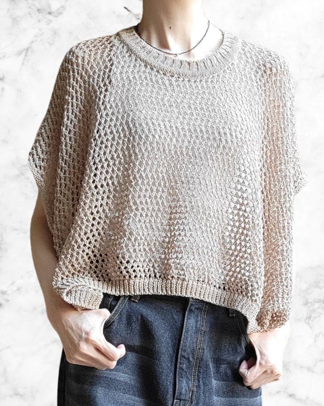 メッシュワイドベスト　TUMUGI×綿コーマ　10268954　アンテアシーム　 3月末入荷予定　1月展示会