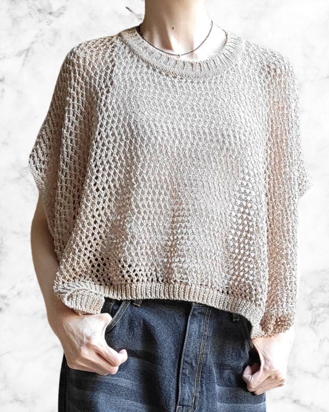 メッシュワイドベスト TUMUGI×綿コーマ 10268954 アンテアシーム 3月末入荷予定 1月展示会