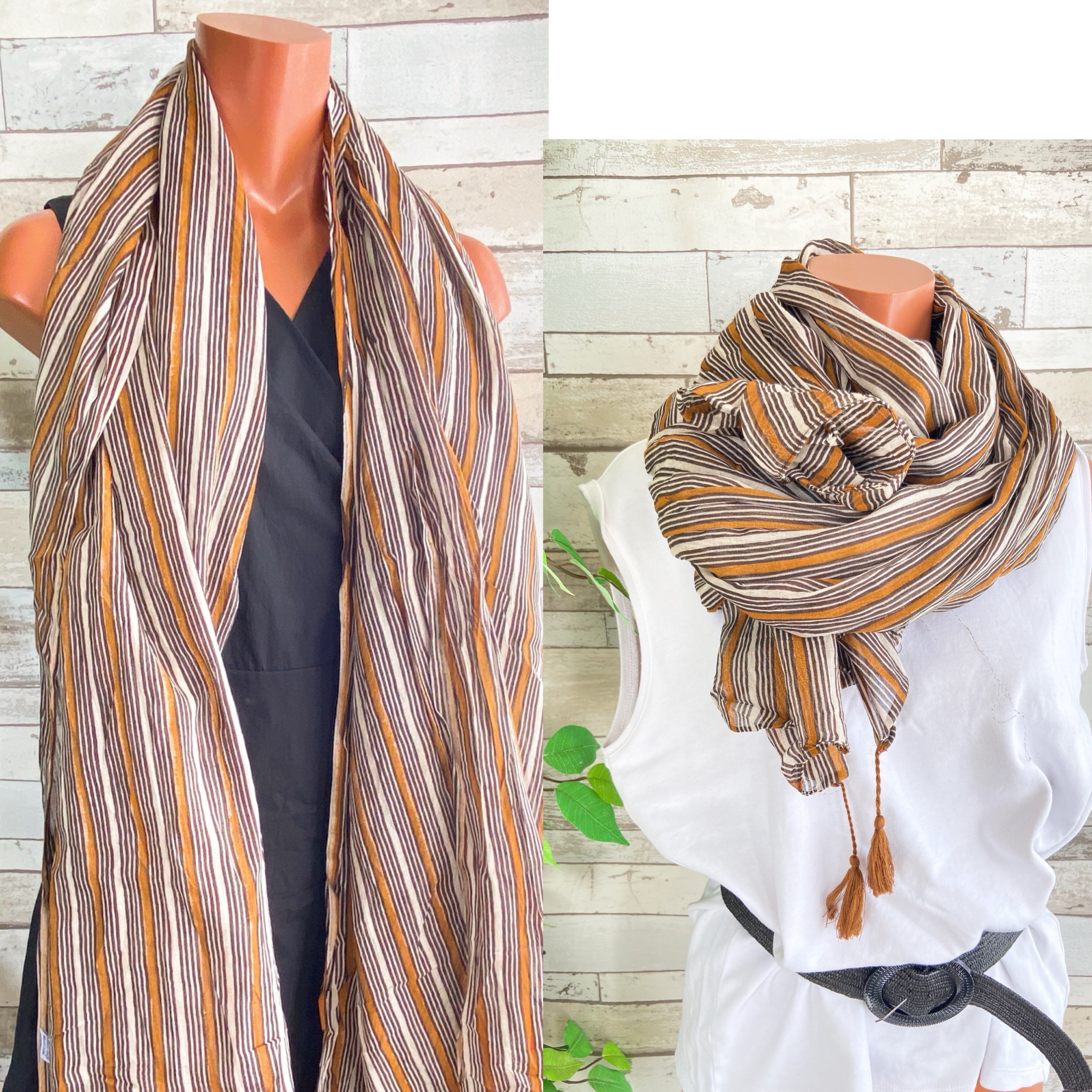 COTTON 100% コットン INDIAインポート大判ストール ｜ロングストール