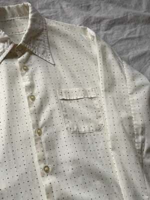 1970s Dot patern ecru shirt