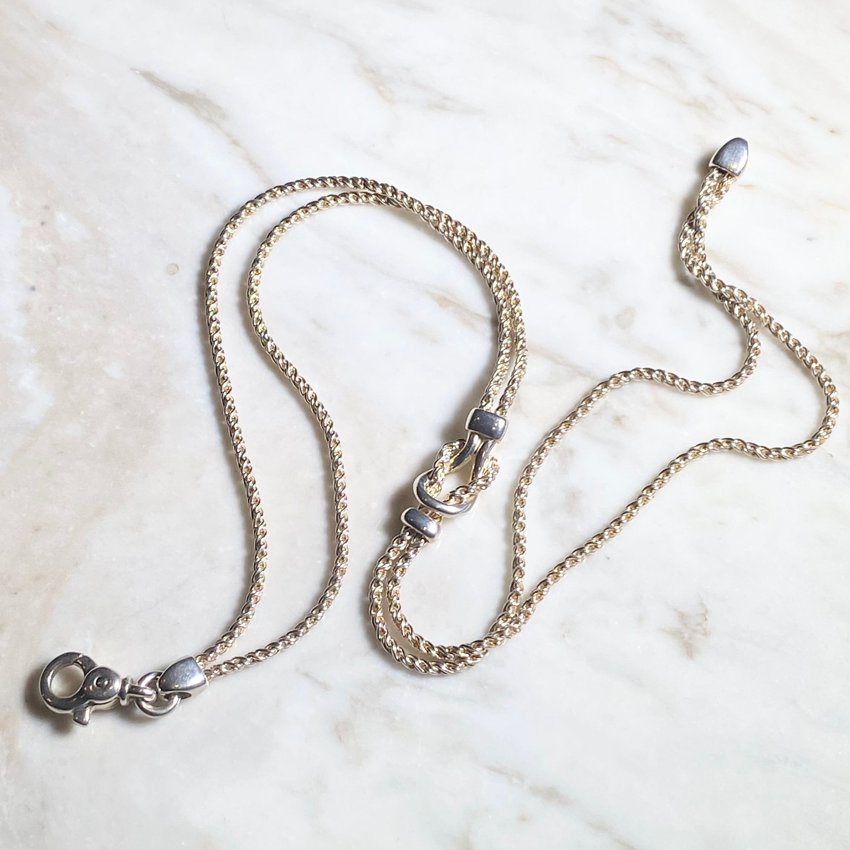 vintage TIFFANY silver double rope chain knot necklace NOIR ONLINE