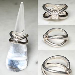 vintage silver knot  design ring