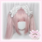 ♡【全6色】ドーリープリンセス パール&ドットサテンリボン 2wayヘアクリップカチューシャ light blue ♡