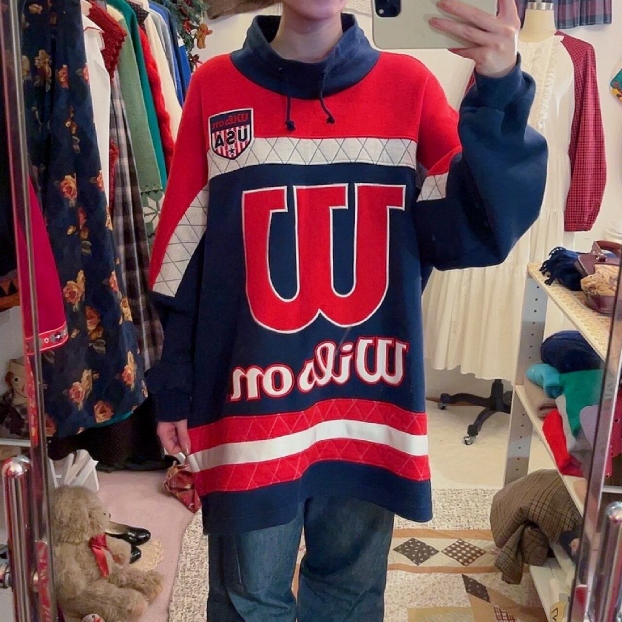 wilson / red navy high neck sweat