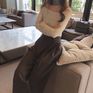 Tuck pants /choco (即納商品)