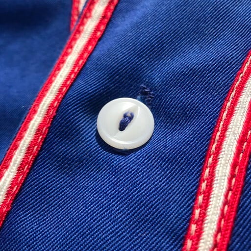 50's UNKNOWN コットンベースボールシャツ WAPAK BLUE JAYS ブルー