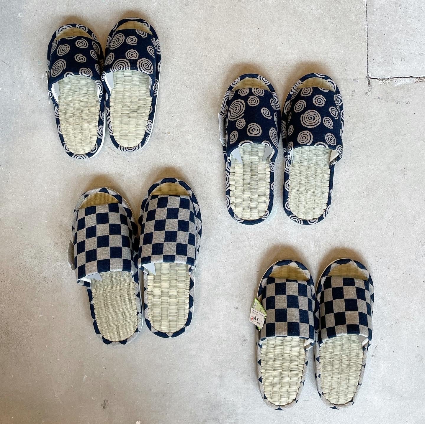 藍染い草スリッパ   レディース   日本製