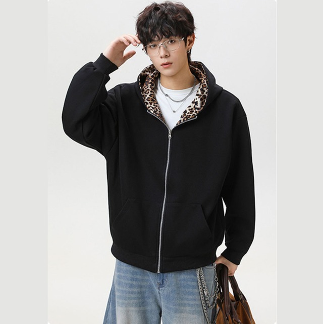 レオパードリバーシブルパーカー b30219 【M～XLサイズ】