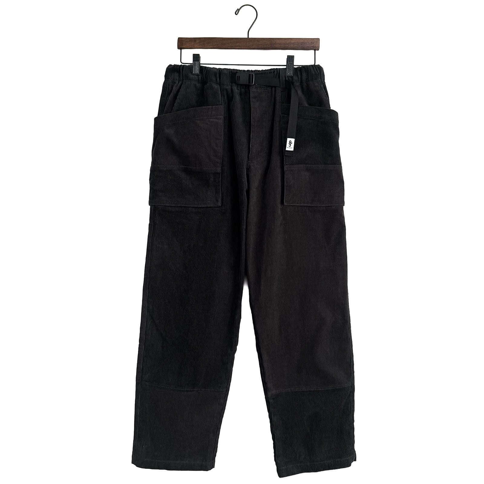 SWITCHING PATTERN CORDUROY PANTS -CHARCOAL-