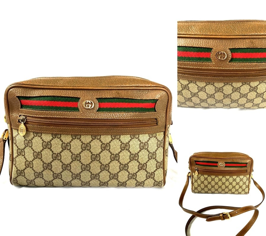 美品 GUCCI グッチ シェリー ダブルG インターロッキング プレート