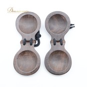 フラメンコ 小物 パリージョ カスタネット ブラウン系 楽器 小道具 舞台 イベント ベア 両手 茶 黒 木 木製 シンプル 練習 レッスン ダンス小物 パフォーマンス フラメンコ用品