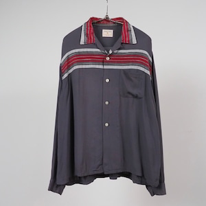 60’s FASHION PARADE Rayon Open Collar Shirt L レーヨン オープンカラーシャツ