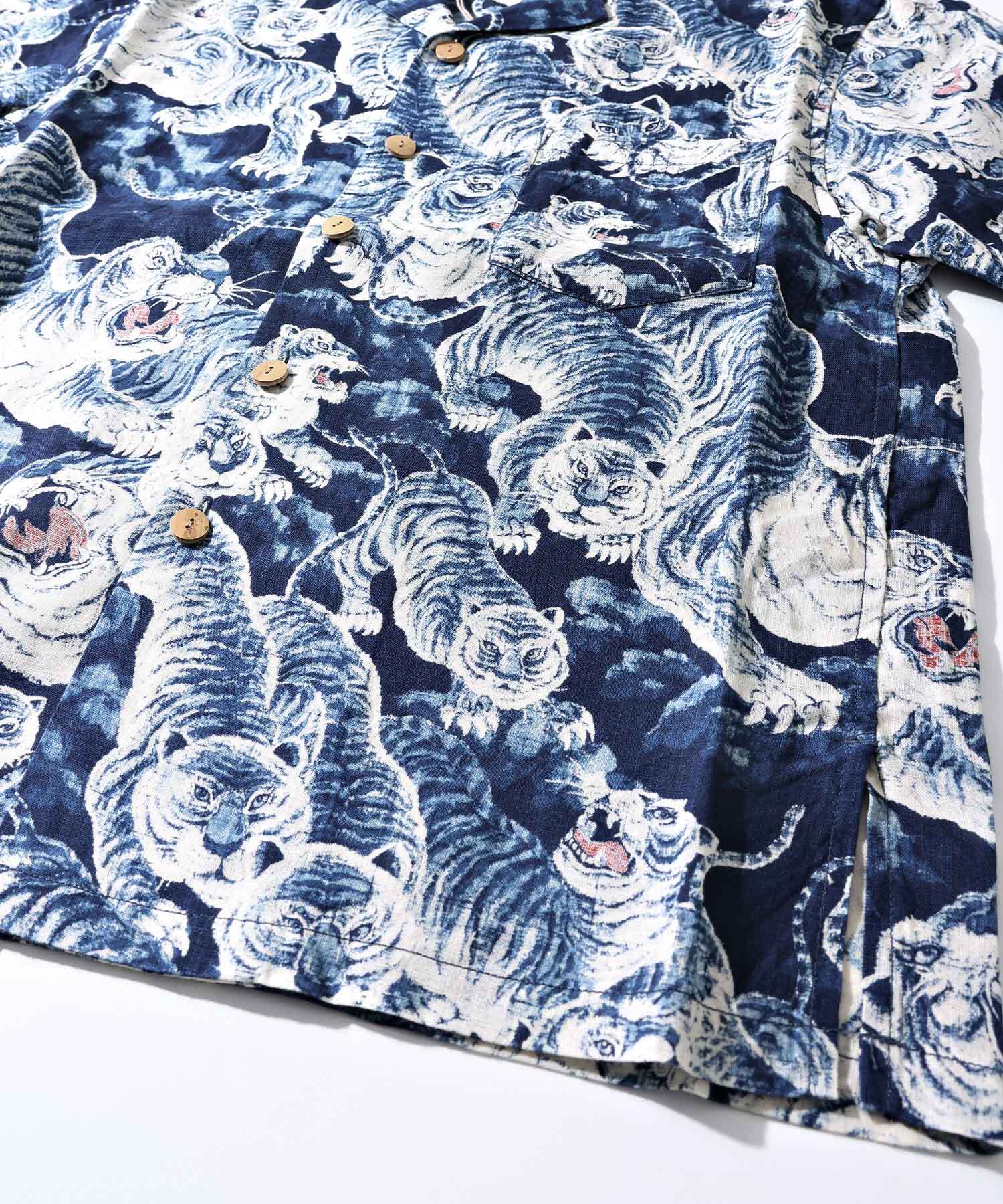 INDIGO HUNDLED TIGER SHIRTS インディゴ百虎シャツ GS2449926A