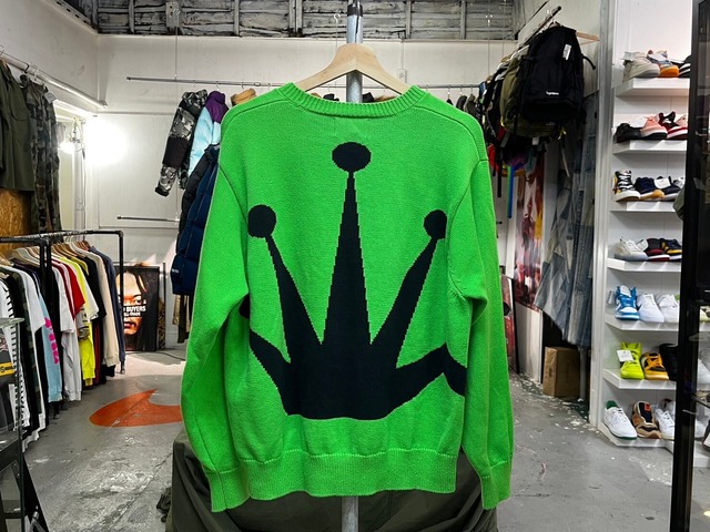 STUSSY BENT CROWN SWEATER GREEN MEDIUM 56199