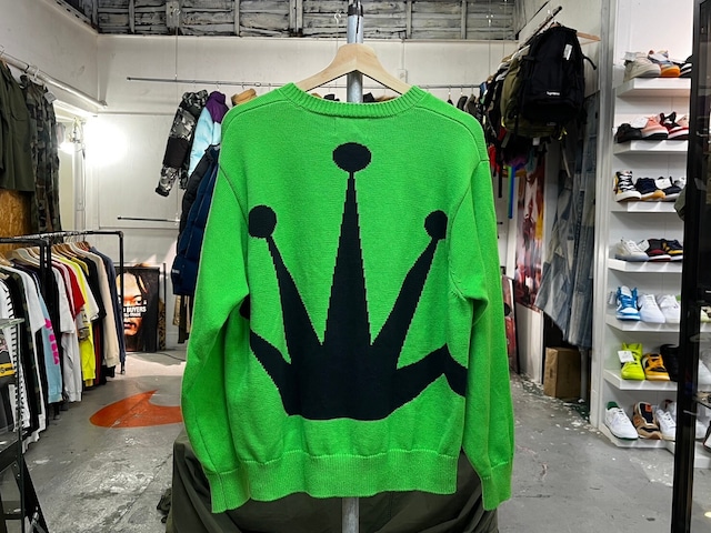 STUSSY BENT CROWN SWEATER GREEN MEDIUM 56199