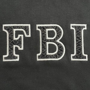 【FBI】80s 90s USA製 FBI 刺繍 ロゴ スウェット パーカー フーディー プルオーバー XL ビッグシルエット オーバーサイズ 黒 US古着