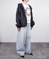 【直営限定ITEM】シアサッカージップフーディー (BLACK)　CQ-48152H