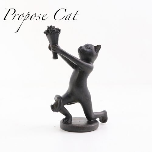 ネコ 置物 オブジェ プロポーズキャット 猫雑貨 おしゃれ 飾り物 インテリア雑貨 cat 猫  雑貨屋リエット powered by BASE