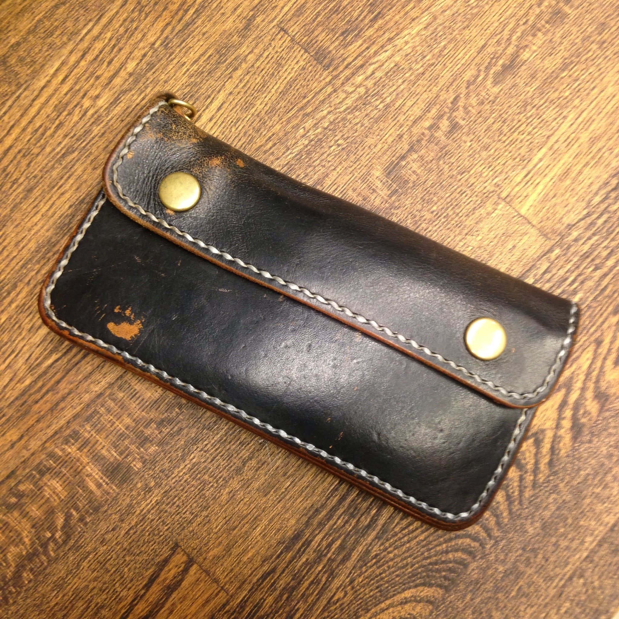 140ミドルトラッカーウォレット イタリアンレザーTEXAS【ワインレッド】