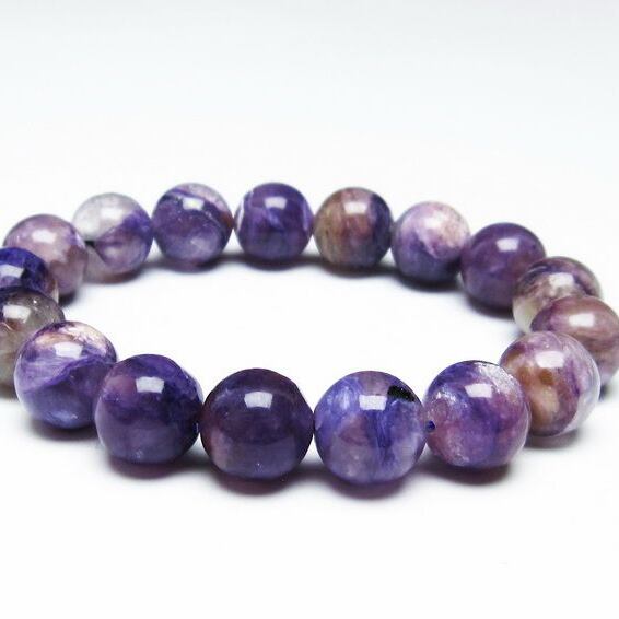 チャロアイト ブレスレット 12mm エンジェルシリカ 一点物 おまかせ便 111-32002