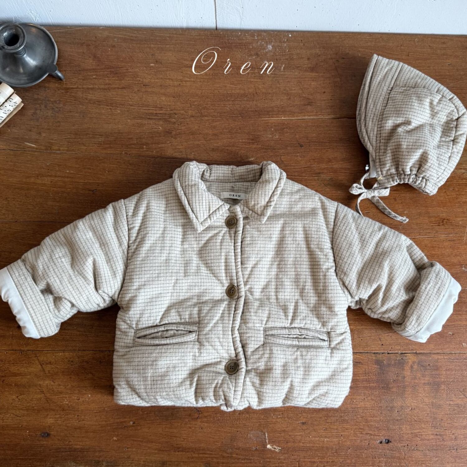 《予約》oren ¨ bebe) baguette check jumper