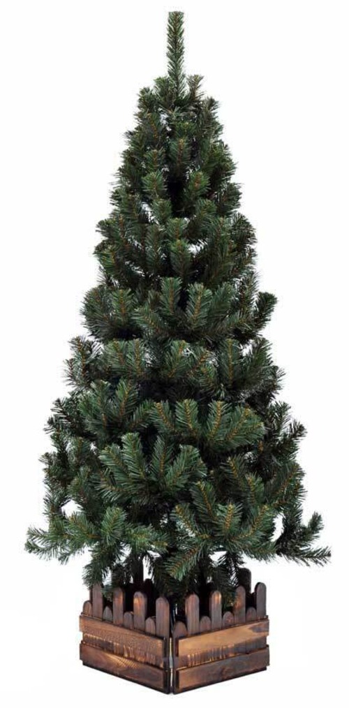 クリスマスツリー150cmスリム濃緑 品質保証高級ツリー木枠付【クリスマスツリー スリム】　1個