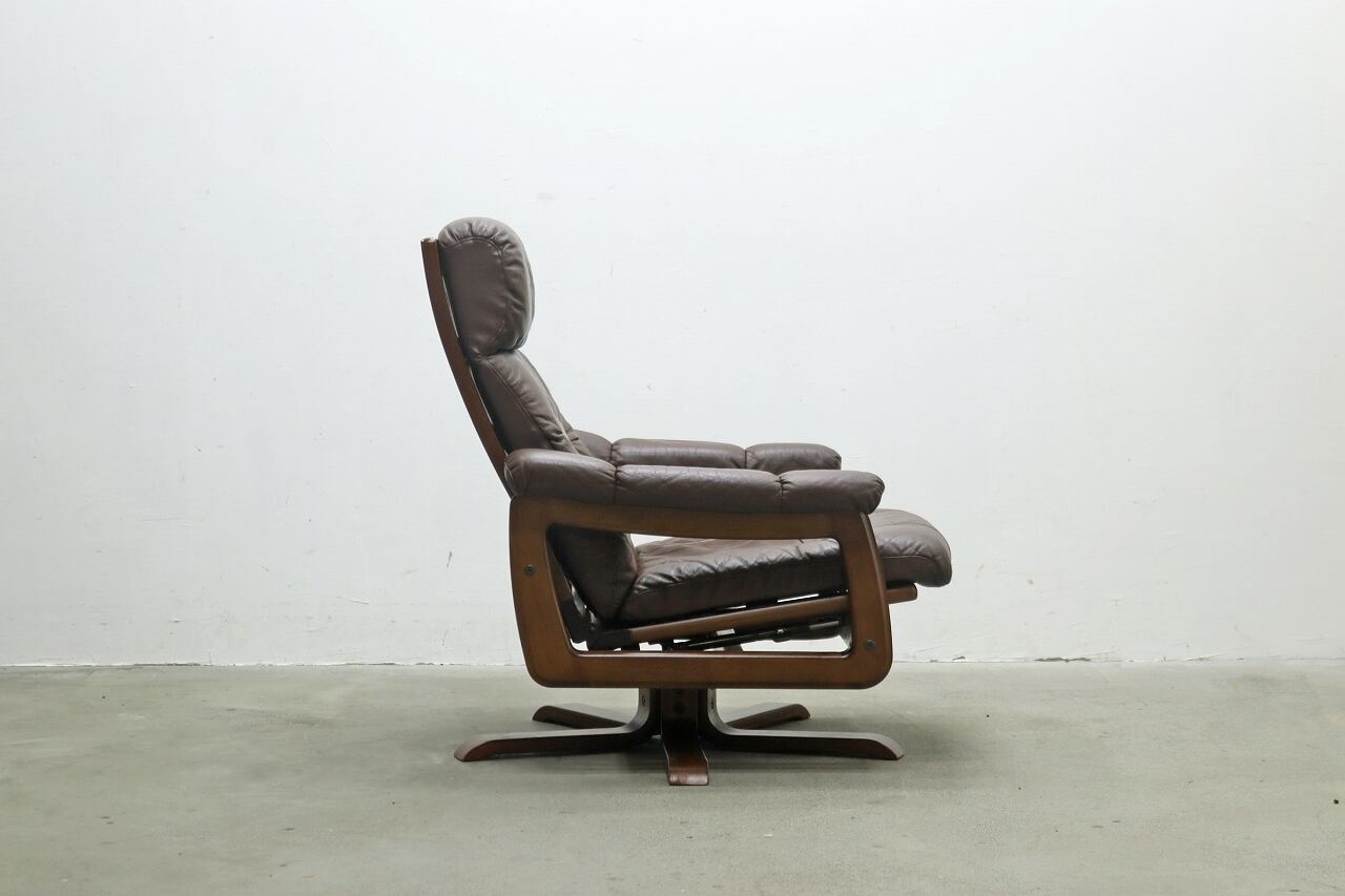 FUJI FURNITURE 冨士ファニチア 本革 リクライニング 1Pソファ