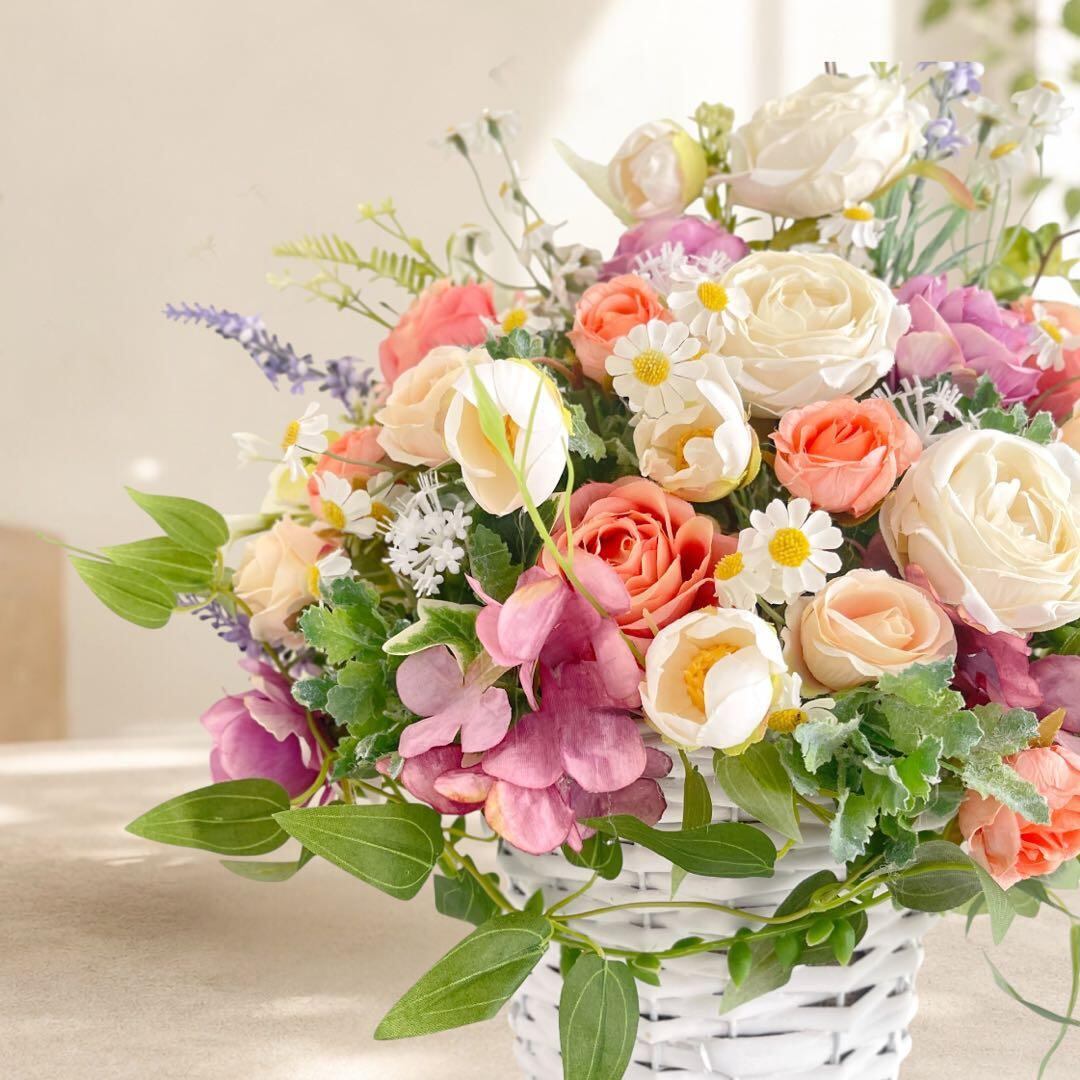 光触媒フラワー 季節を彩る 紫陽花とラベンダーの爽やかバスケット