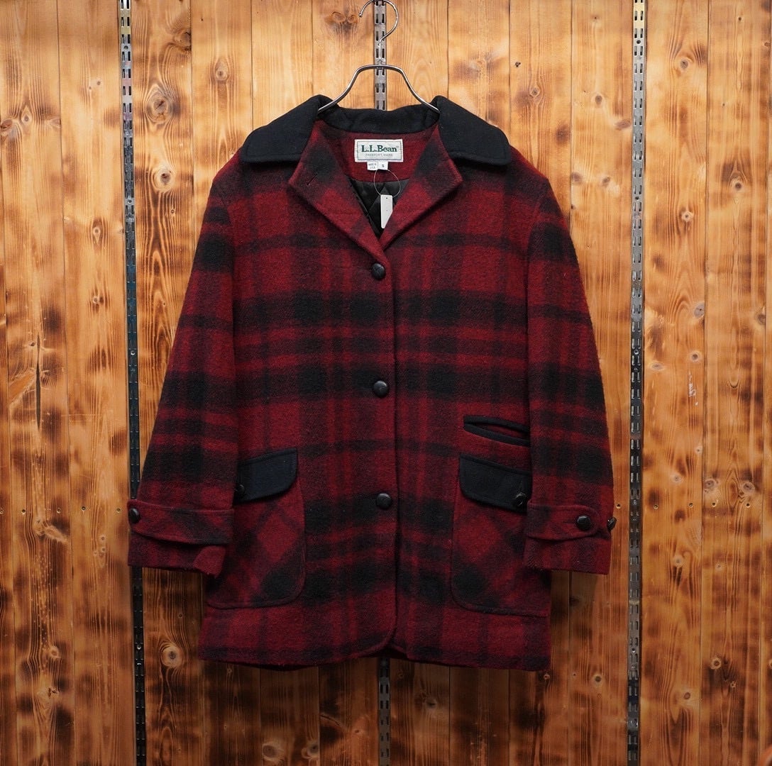 usa製 l.l.bean ウール コート S/llbean エルエルビーン チェック柄 レディース