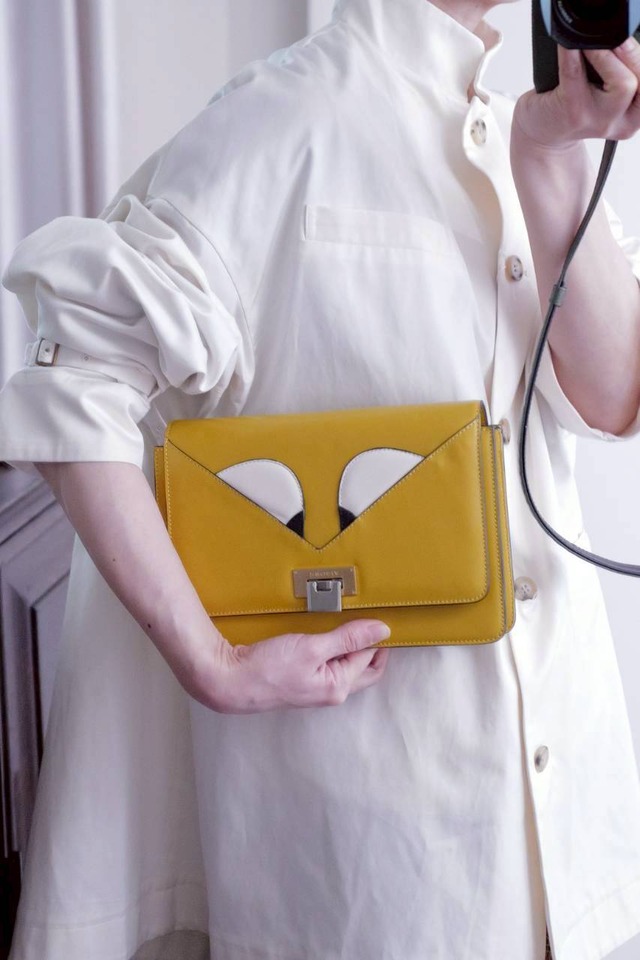 leather shoulder bag yellow