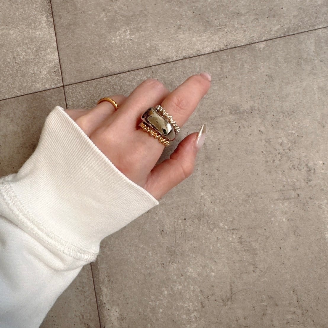 square curved ring | eclacoco