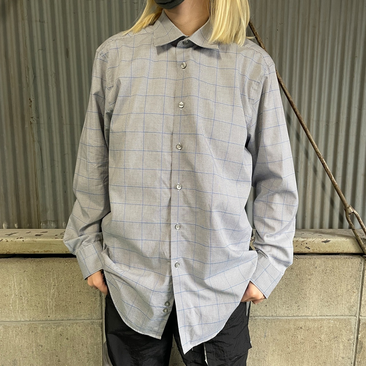 Calvin Klein カルバンクライン チェック柄 長袖シャツ メンズL 古着 