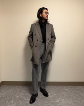 【腰高設計】ハイウエストストレッチテーパードパンツ