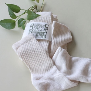 ORGANIC THREADS 3PACK CREW SOCKS CREAM