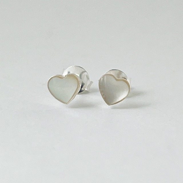 白蝶貝 / アバロン small heart スタッドピアス  小さめピアス プチピアス Small
