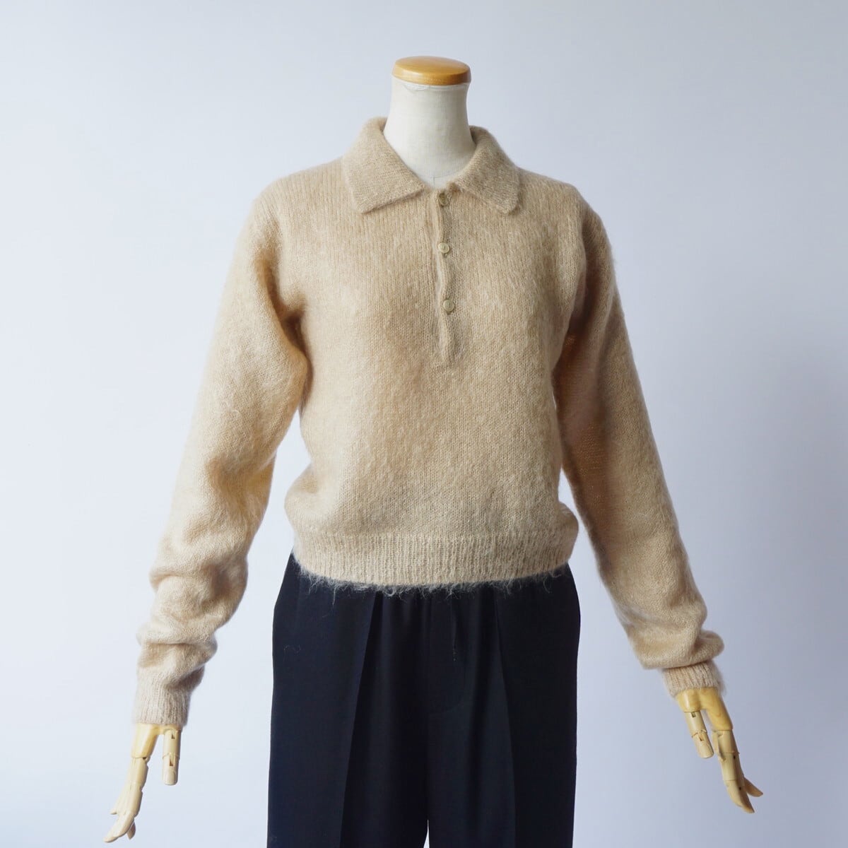 AURALEE/オーラリー・BRUSHED SUPER KID MOHAIR KNIT SHORT POLO | a