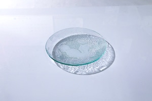 昭和型板ガラス「ときわ」　皿　円形　小（Φ120mm）