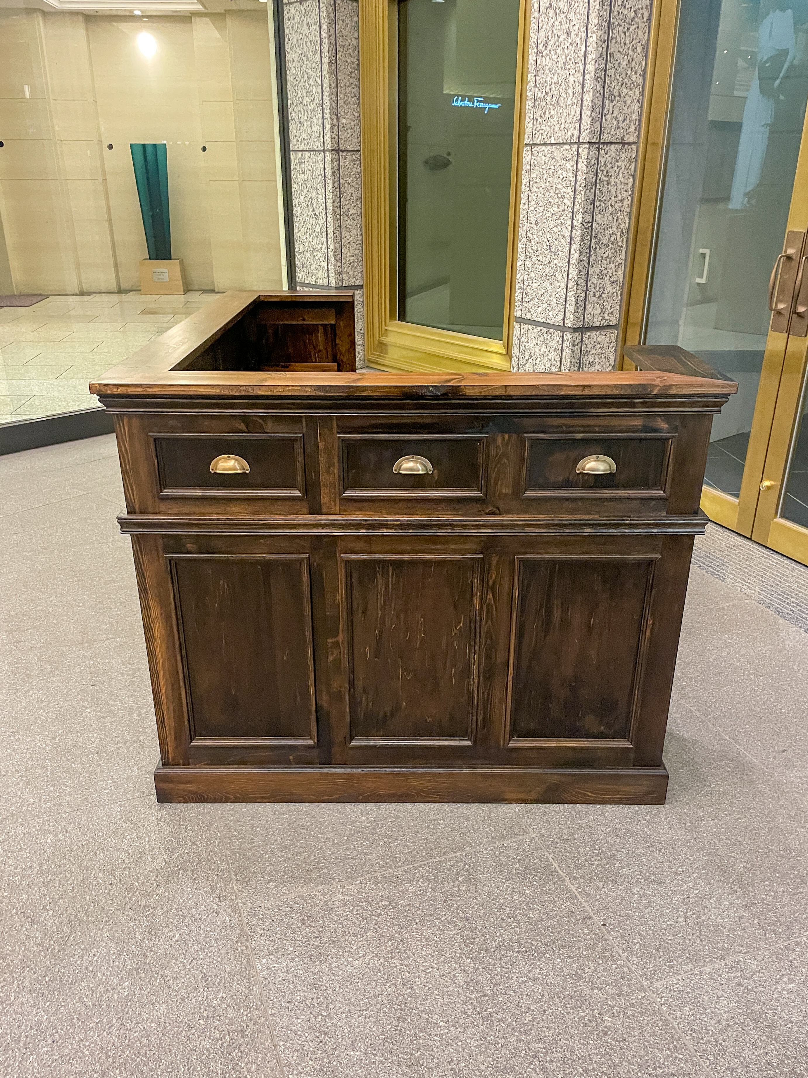 オーダーメイドレジカウンター93 店舗向けL字型カウンター