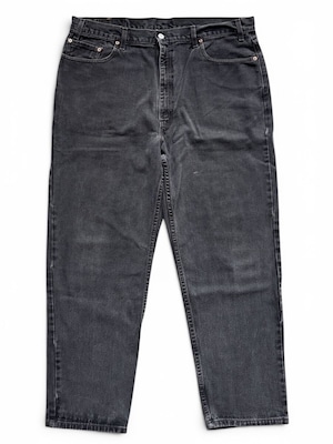 【USA製】90s Levis 550 ブラックジーンズ バギー デニム パンツ メンズ W42 後染め 黒 テーパード VINTAGE アメリカ製 リーバイス 正規 ⑤