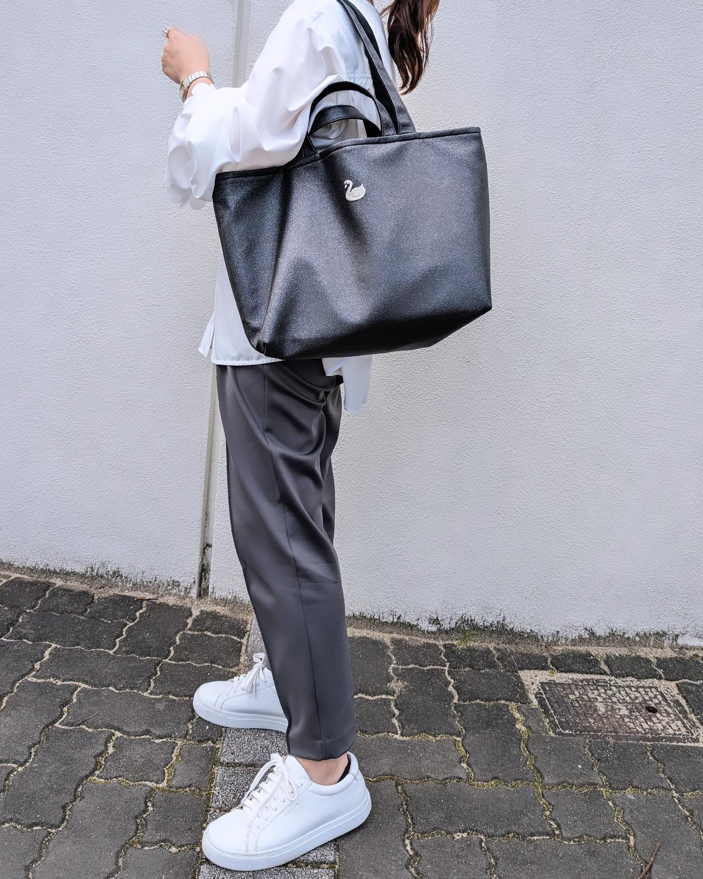 Kirara 刺繍ワッペン BIG tote Bag（ブラック） | IrodorI petit
