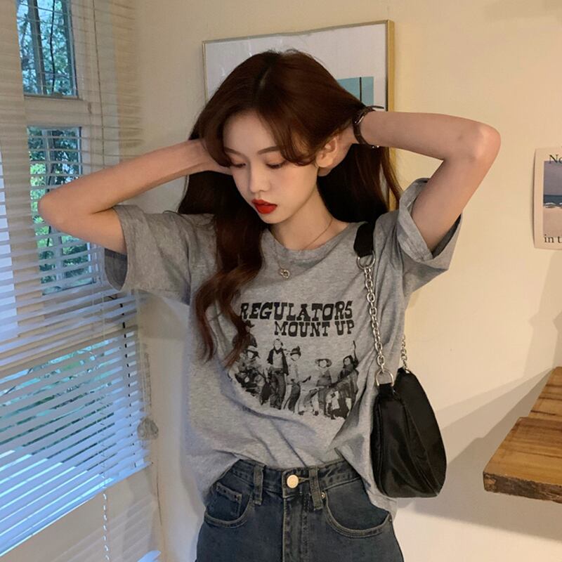 グレーTシャツ サマーレッドルーズ 夏物 試着室90255019535