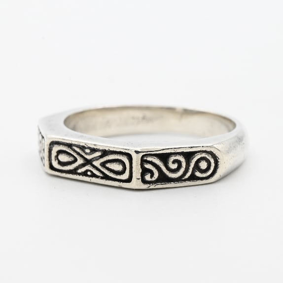 Hand Cutting Elaborate Angular Style Ring #13.0 / Denmark