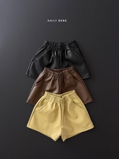 【取寄】Dailybebe フェイクレザーショートパンツ｜秋服｜韓国子供服｜26/AT
